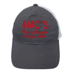 Outdoor Cap Macs Tire Center Mesh Strapback Cap Trucker Baseball Hat Gray Red